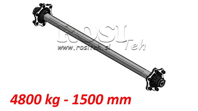 ESSIEU POUR REMORQUE 4800 KG SANS FREIN (1500 MM)