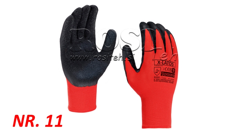 GANTS EN LATEX REVÊTUS - TAILLE 11