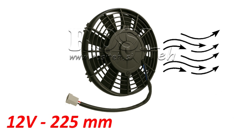 VENTILATEUR AXIAL 225MM ASPIRANT 12V