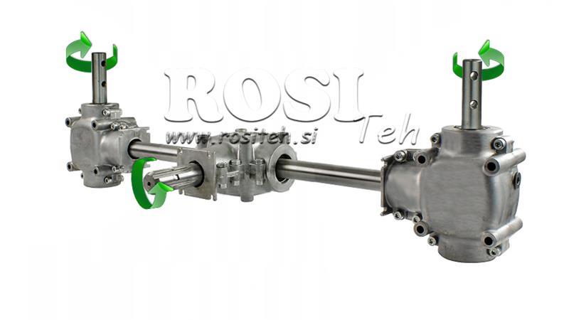 ENSEMBLE DE RÉDUCTEURS 1:1.35 (22HP-16kW) POUR ENGRENAGE TRIPLE L:770