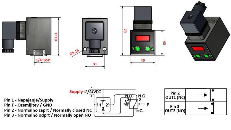 INTERUPTEUR DE PRESSION ÉLECTRONIQUE KLV55 0-200 BAR (MAX.500BAR)