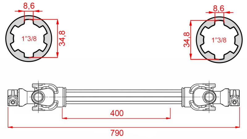 ECO KARDAN 790mm 35-60HP STANDARD