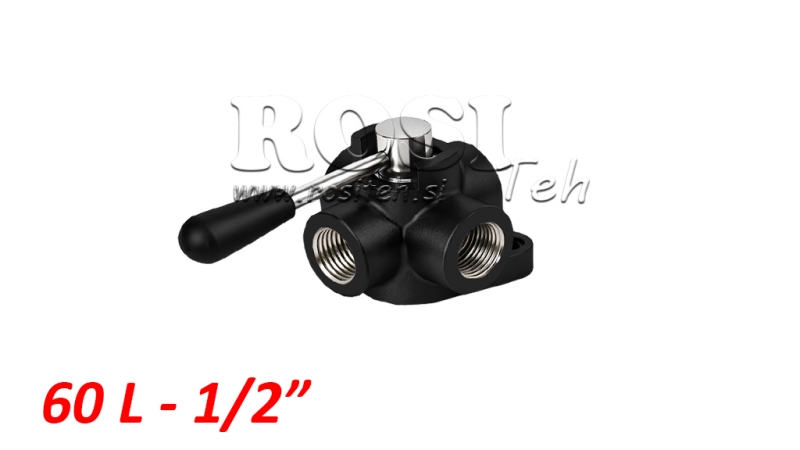 ROBINET A BOISSEAU CYLINDRIQUE 4 VOIES -INVERSEUR- G1/2 - 60L/MIN