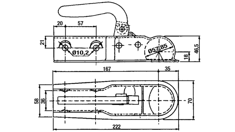 ATTELAGE DE REMORQUE POUR VOITURE ROND FI35