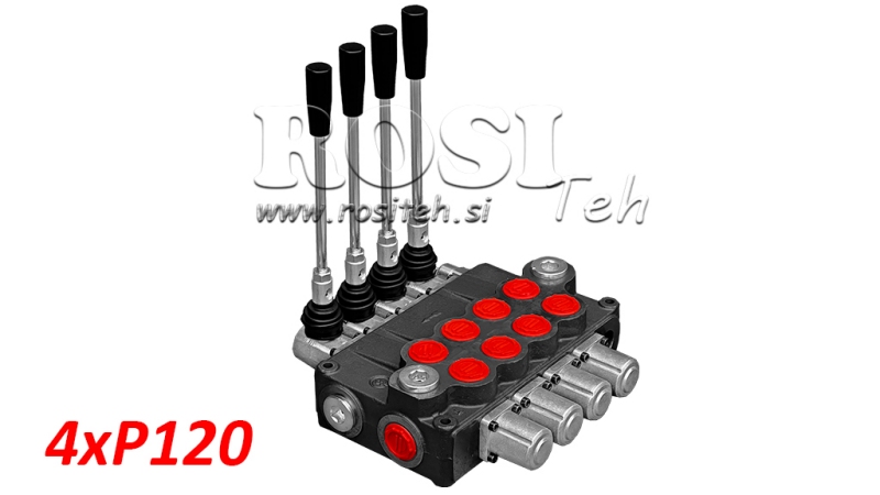 DISTRIBUTEUR HYDRAULIQUE MONOBLOC 120 LITRES 4xP120