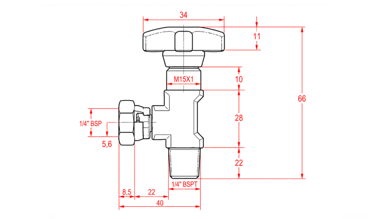 VANNE HYDRAULIQUE POUR MANOMÈTRE 90°