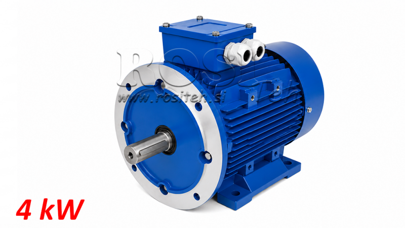MOTEUR ÉLECTRIQUE 4KW MS100L3-4 4_1430RPM 3PHASE PIEDS+FLANGE-B3B5