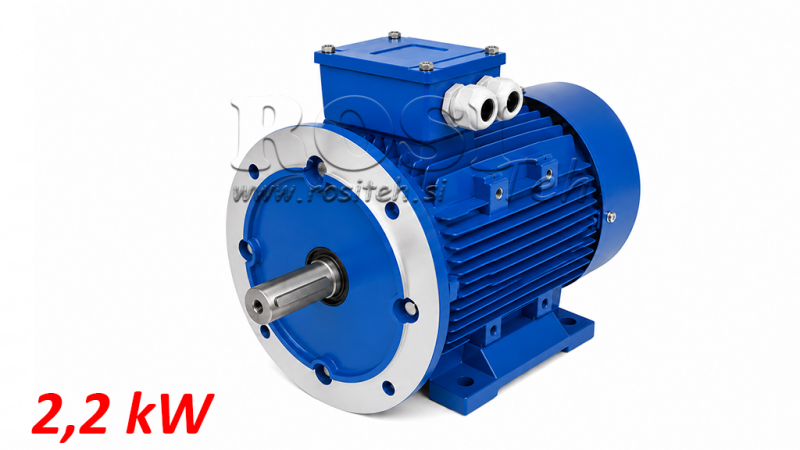 MOTEUR ÉLECTRIQUE 2.2KW MS100L1-4_1420RPM 3PHASE PATTES+FLANGE-B3B5
