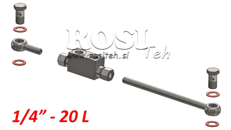 CLAPET ANTI-RETOUR DOUBLE PILOTE TYPE VBPDE 1/4' – 20 L/MIN AVEC DURITE