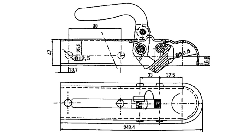 ATTELAGE DE REMORQUE CARRE 50