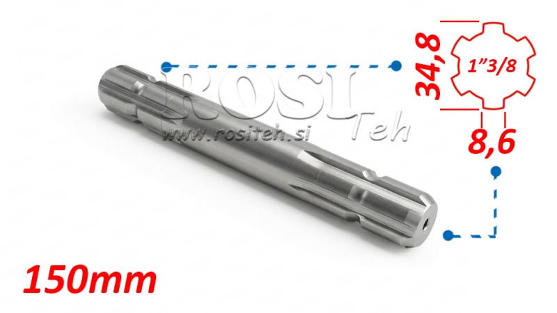 ADAPTATEUR CARDAN 1-3/8 DOUBLE FACE (150 mm)