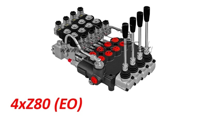 DISTRIBUTEUR MONOBLOC HYDRAULIQUE ÉLECTRO-MANUEL 4xZ80