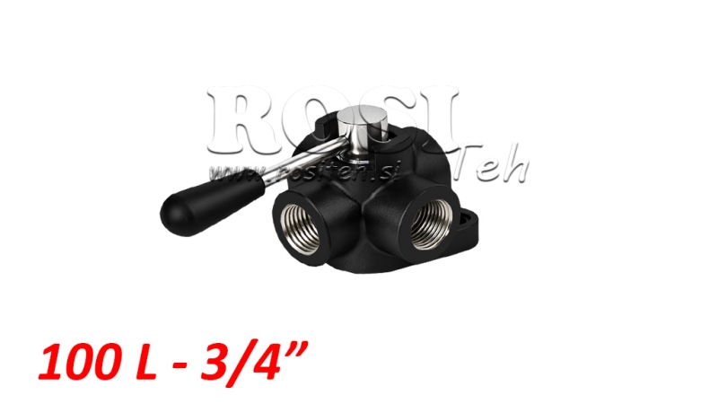 ROBINET A BOISSEAU CYLINDRIQUE 4 VOIES -INVERSEUR- G3/4 - 100L/MIN