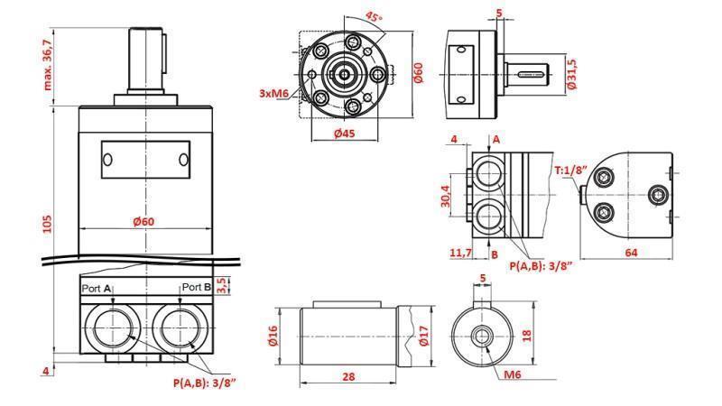 MOTEUR HYDRAULIQUE MM 8 -côté