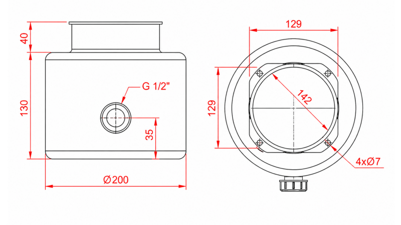 RÉSERVOIR MÉTALLIQUE ROND PP 4 LITRES HORIZONTAL-VERTICAL