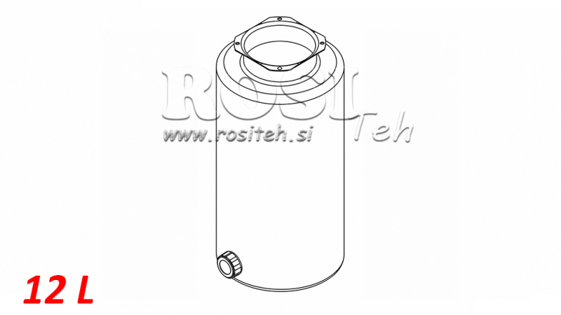 RÉSERVOIR MÉTALLIQUE ROND PP 12 LITRES HORIZONTAL-VERTICAL