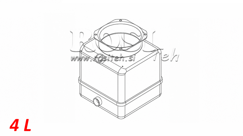 RÉSERVOIR MÉTALLIQUE ROND PVC 4 LITRES HORIZONTAL-VERTICAL