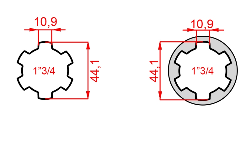 KARDANSKI NASTAVEK iz 1-3/4 na 1-3/4 (165 mm)