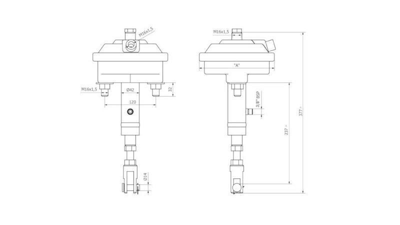 Dimensions CYLINDRE DE FREIN HYDRAULIQUE ET PNEUMATIQUE DRUM