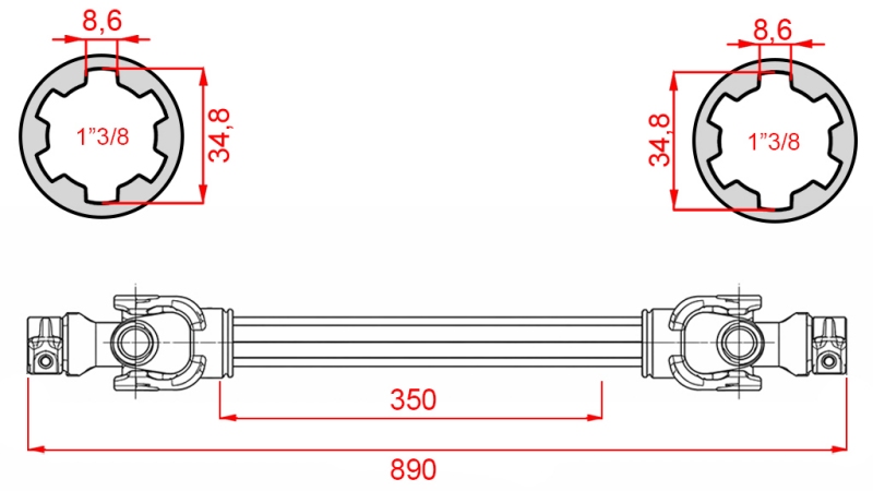 ECO KARDAN 890mm 30-75HP STANDARD