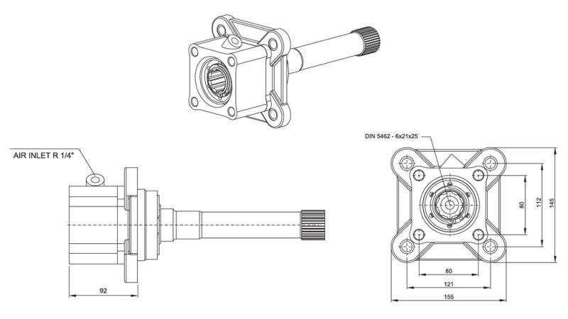 Dimensions SORTIE POUR POMPE HYDRAULIQUE - VOLVO SR-1700-1