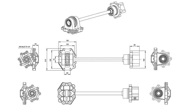 Dimensions DE SORTIE POUR POMPE HYDRAULIQUE - SCANIA GRS 905