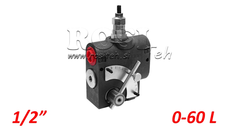 REGULATEUR DE DEBIT HYDRAULIQUE AVEC GRADUTAION (RGELABLE) ET AVEC SOUPAPE DE SURPRESSION (VALVE SECURITE)-1/2