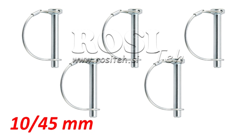 CLIPS / GOUPILLE DE SECURITE SEMI-CIRCULAIRES Φ 10/45 MM (5PCS)