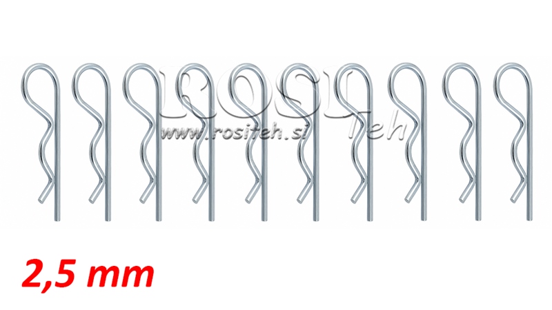 ENSEMBLE DE CLIPS DE SÉCURITÉ SIMPLE Φ 2,5 MM (10PCS)