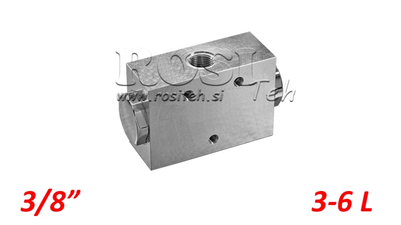 DIVISEUR DE DEBIT HYDRAULIQUE V1021 DFL 3-6 LIT - 3/8 - 250 BAR (MAX.300 BAR) BOITIER EN METAL