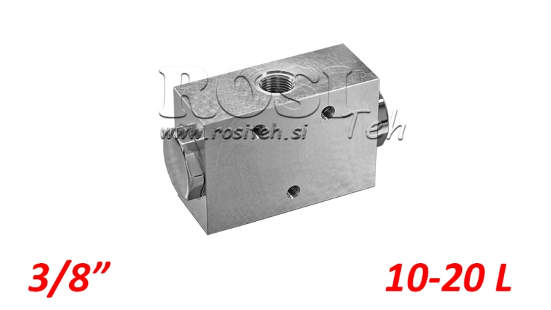 DIVISEUR DE DEBIT HYDRAULIQUE V1023 DFL 10-20 LIT - 3/8 - 250 BAR (MAX.300 BAR) BOITIER EN METAL