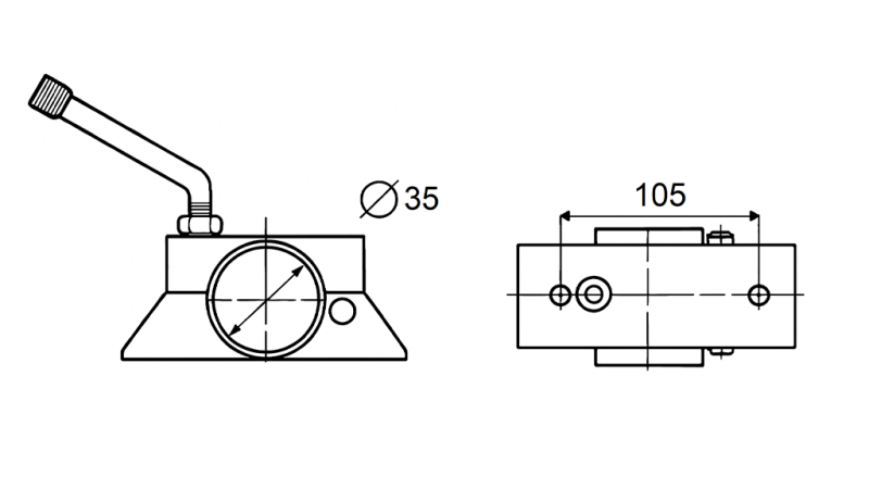 SUPPORT LEG CLAMP 75KG REMORQUE AUTOMOBILE