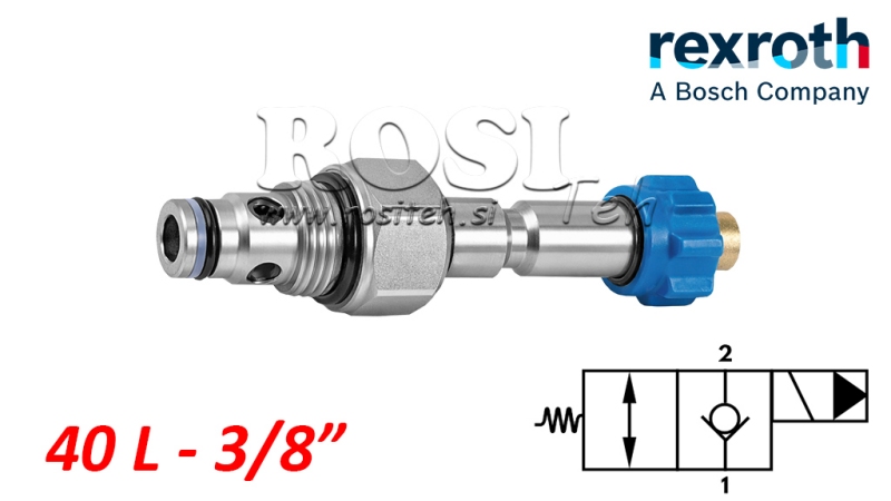 CARTOUCHE 2/2 A CLAPET NORMALEMENT OUVERT, REXROTH G3/8- 40-L/MIN-SANS BOBINE