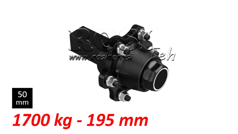 DEMI-ESSIEU SANS FREINS - 1700 kg (6 VIS) - 195 mm