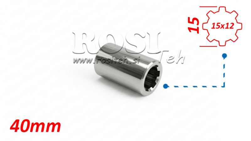 KARDANSKI NASTAVEK PUŠA 15x12 (8 zob) (40 mm)