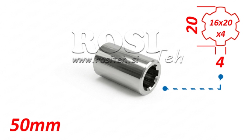 KARDANSKI NASTAVEK PUŠA 16x20x4 (6 zob) (50 mm)
