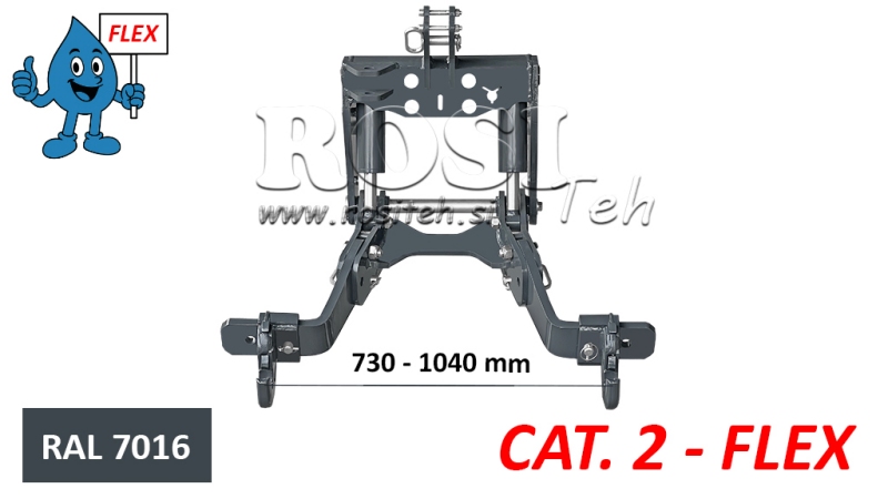 KIT UNIVERSEL HYDRAULIQUE FRONTAL ( AVANT) FLEX 2 EME CATEGORIE POUR TRACTEUR 1500KG