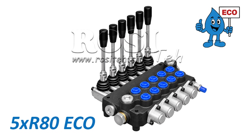 HIDRAVLIČNI ROČNI VENTIL – RAZVODNIK 5-SEKCIJSKI 5xR80 ECO
