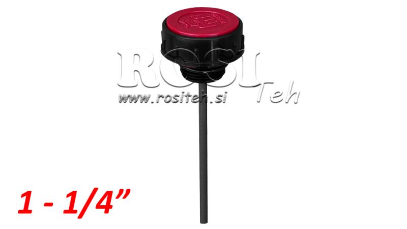 BOUCHON DE REMPLISSAGE 1 1/4 AVEC TIGE DE NIVEAU ET AÉRATEUR