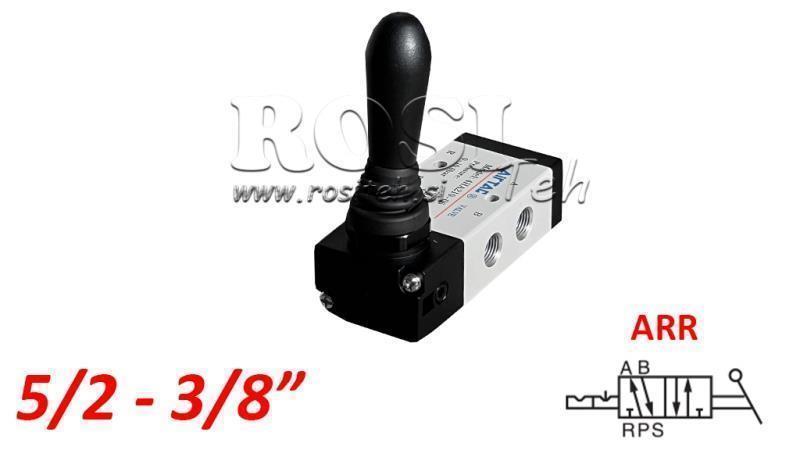 VANNE MANUELLE PNEUMATIQUE 5/2 3/8 PRT-0852-ARR RETOUR MANUEL