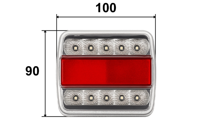 FEU ARRIÈRE LED POUR REMORQUE COMBINÉ 4 FONCTIONS 12V BLANC