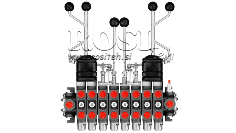 DISTRIBUTEUR HYDRAULIQUE HIAB  8 SECTIONS POUR GRUE AUXILIAIRE DE CHARGEMENT -PC70 AVEC 2 JOYSTICKS EURO A 3 POSITIONS