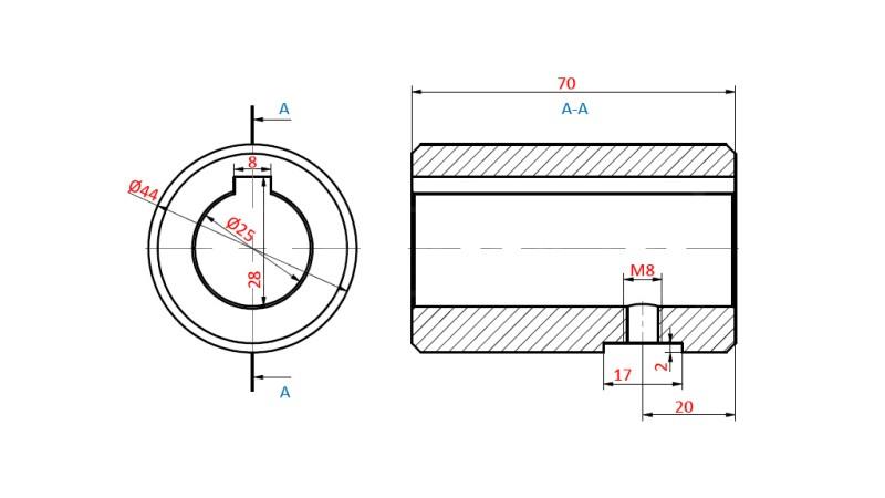 RÉDUCTEUR POUR HYDROMOTEUR MP-MR 25x70x10