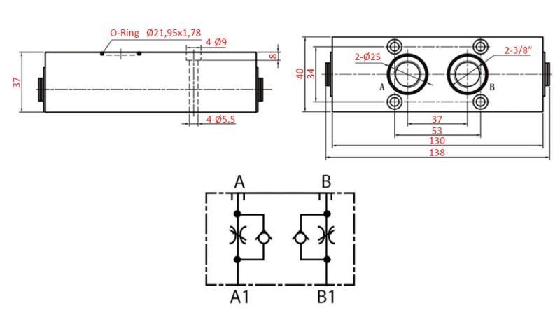 LIMITATEUR DE DÉBIT UNIDIRECTIONNEL DOUBLE POUR VANNE YEAT-ASSEMBLY (AinB)