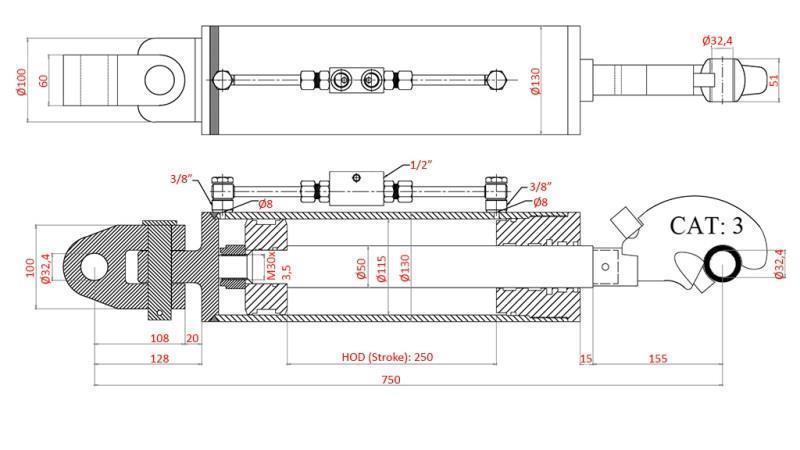 EXTRACTEUR HYDRAULIQUE SPÉCIAL - 4ÈME CLASSE 115/50-250 (90-250HP)(32.4mm)