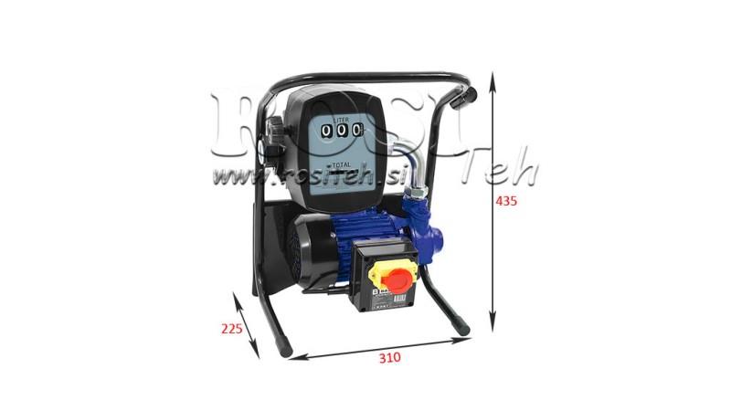POMPE À CARBURANT DIESEL 600W 40 l/min AVEC COMPTEUR ET PISTOLET DE DISTRIBUTION