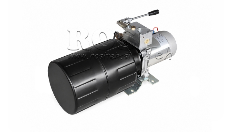 MINI HIDRAVLIČNI AGREGAT 24V DC - 2,2kW = 2,1cc - 8 lit - enosmerni sklop Z ROČNO ČRPALKO