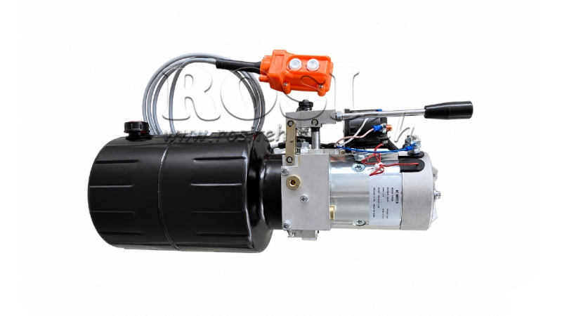 MINI HIDRAVLIČNI AGREGAT 24V DC - 2,2kW = 2,1cc - 8 lit - enosmerni sklop Z ROČNO ČRPALKO