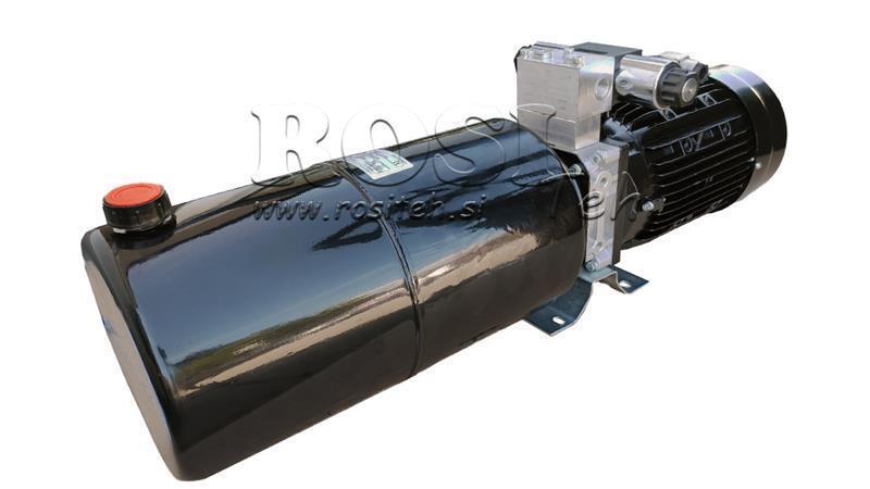 AGGREGAT HYDRAULIQUE MINI 230V AC (2.2 kW) 120 bar - 8.0 cc - 11.2 lit/min - réservoir 12 lit