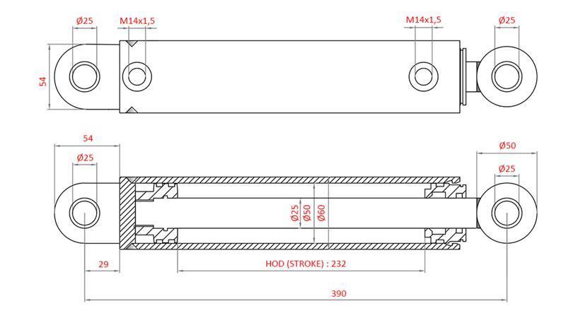 CYLINDRE DE DIRECTION HYDRAULIQUE FIAT-NEW HOLLAND OEM-5189887, 5165140, 5190908